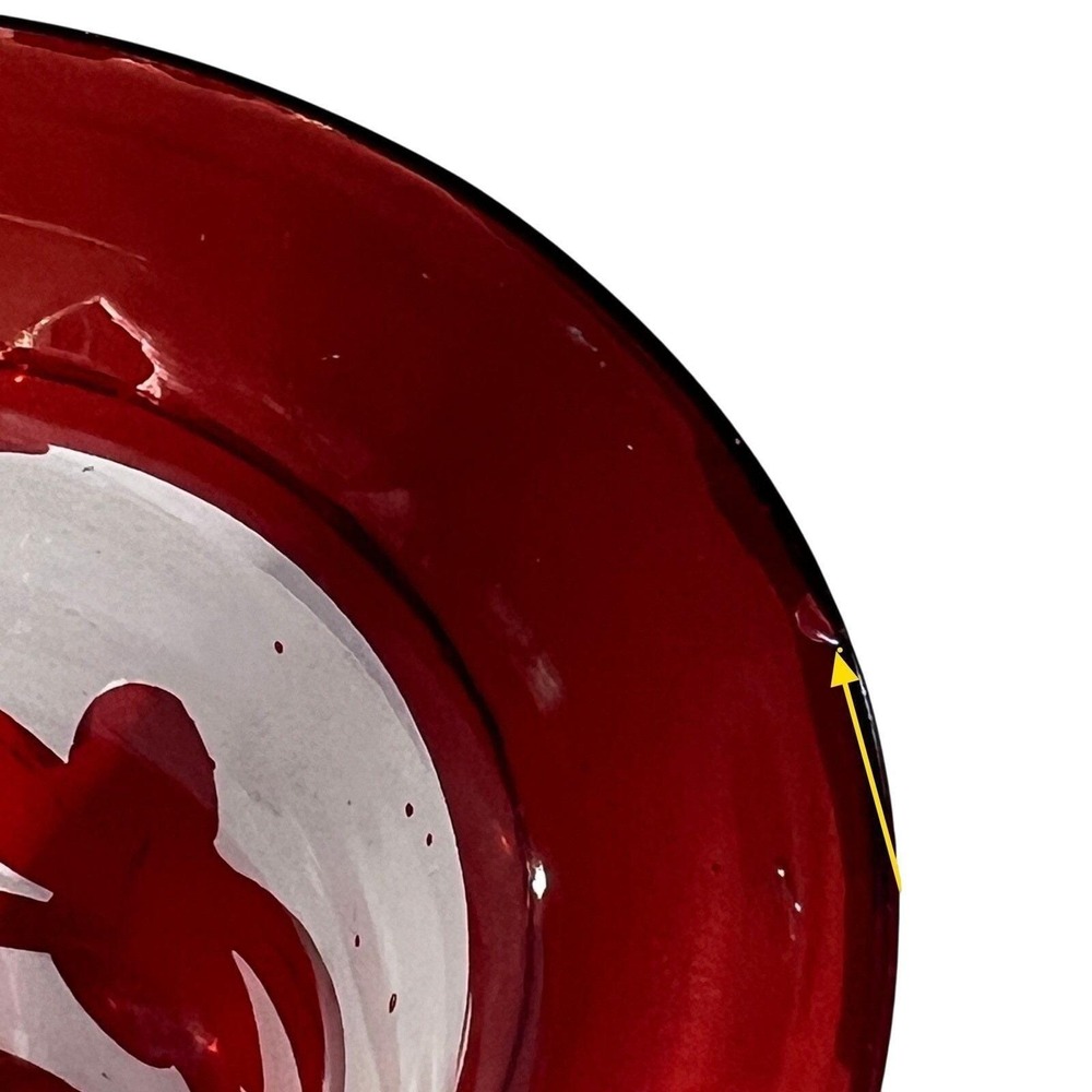 Ruby Red Bohemian Glass Vase Gold Deer and Bird Design‎ Bud Vase Decor Handblown - Picture 8 of 14